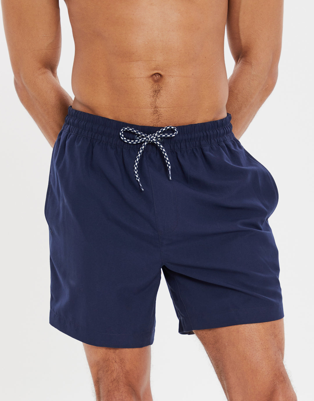 Navy & Geo Print Swim Shorts (2 Pack)