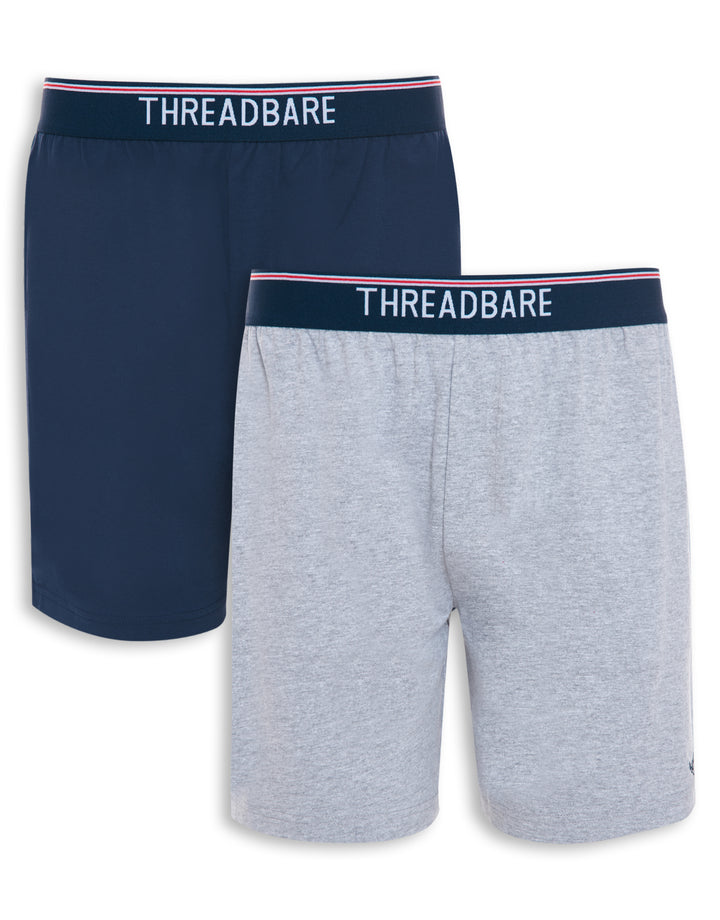 Navy & Grey Marl Logo Pyjama Shorts (2 Pack)