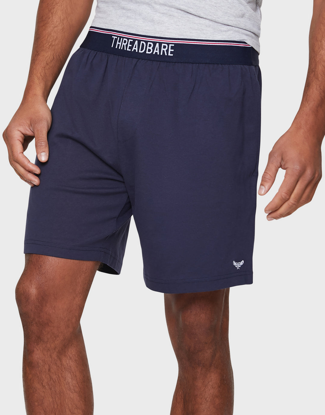 Navy & Grey Marl Logo Pyjama Shorts (2 Pack)