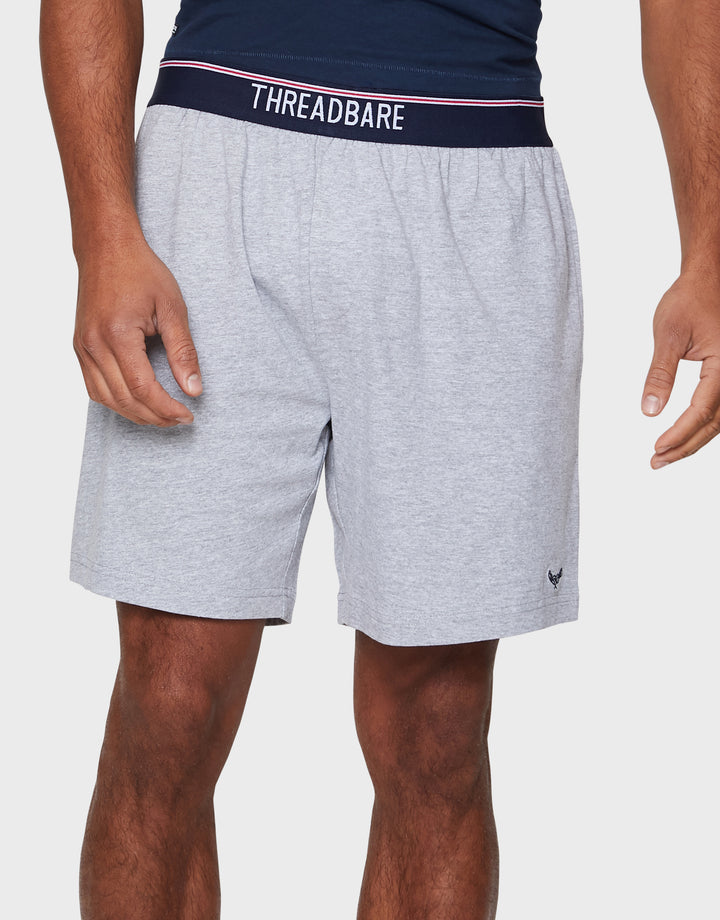 Navy & Grey Marl Logo Pyjama Shorts (2 Pack)