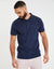 Navy Honeycomb Rib Jetted Pocket Polo Shirt