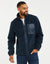 Navy Zip Through Faux Borg Fleece