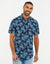Navy Palm Print Short Sleeve Shirt