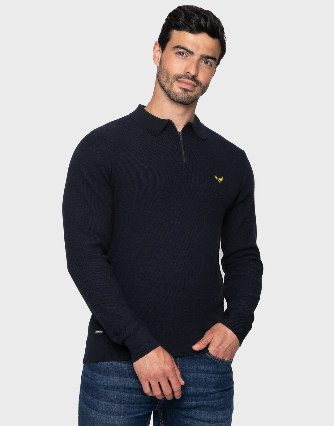 Navy Quarter Zip Polo Jumper