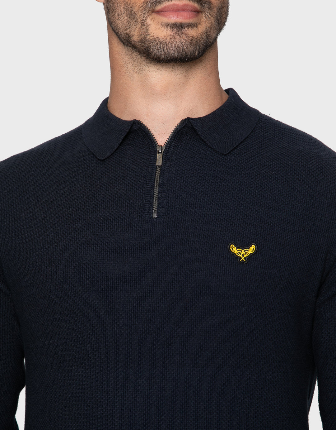 Navy Quarter Zip Polo Jumper