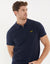 Navy Quarter Zip Textured Knitted Polo