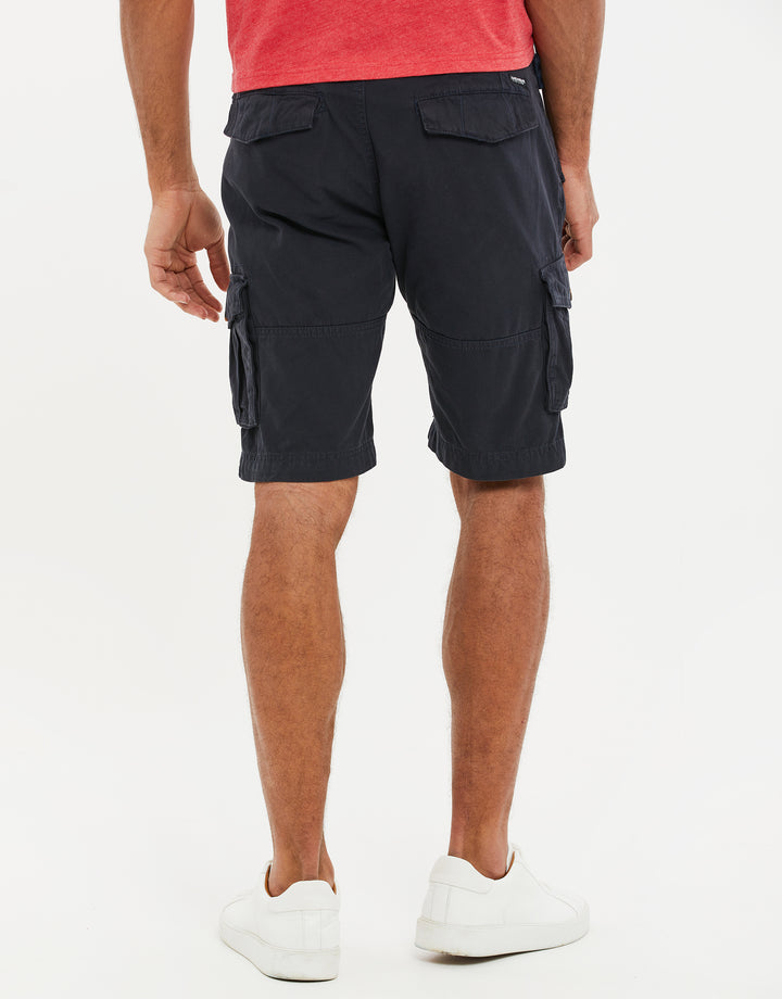 Navy Belted Cargo Shorts