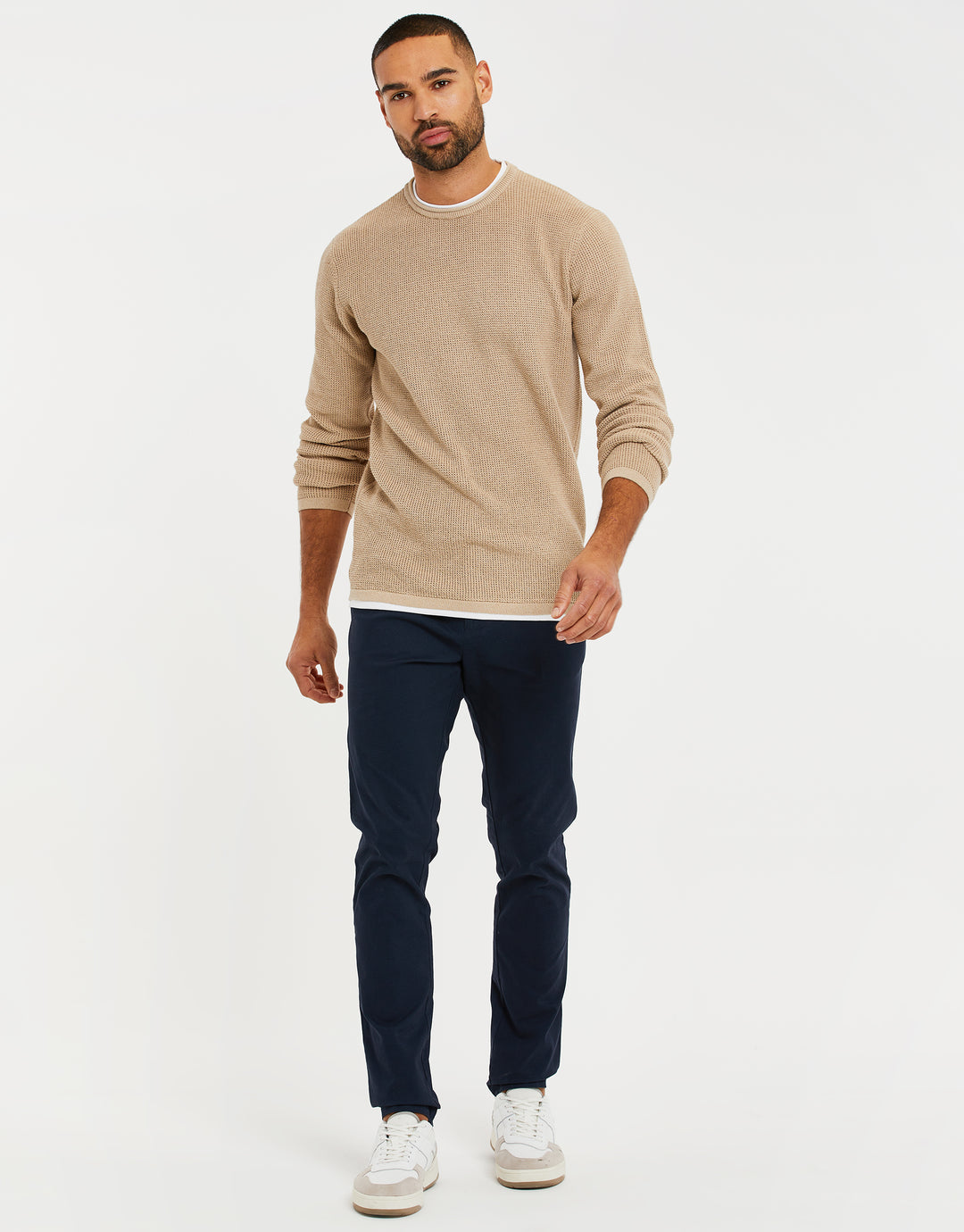 Navy Stretch Chino Trousers