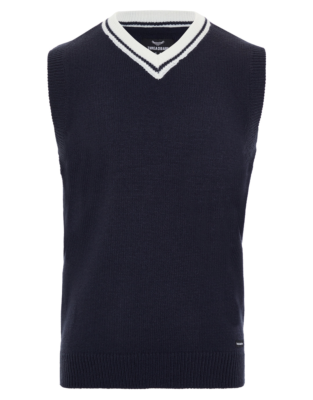 Navy V Neck Knitted Vest
