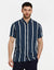 Navy Striped Short Sleeve Shirt