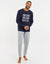 Navy & Grey Marl Long Pyjamas (2-Piece Set)