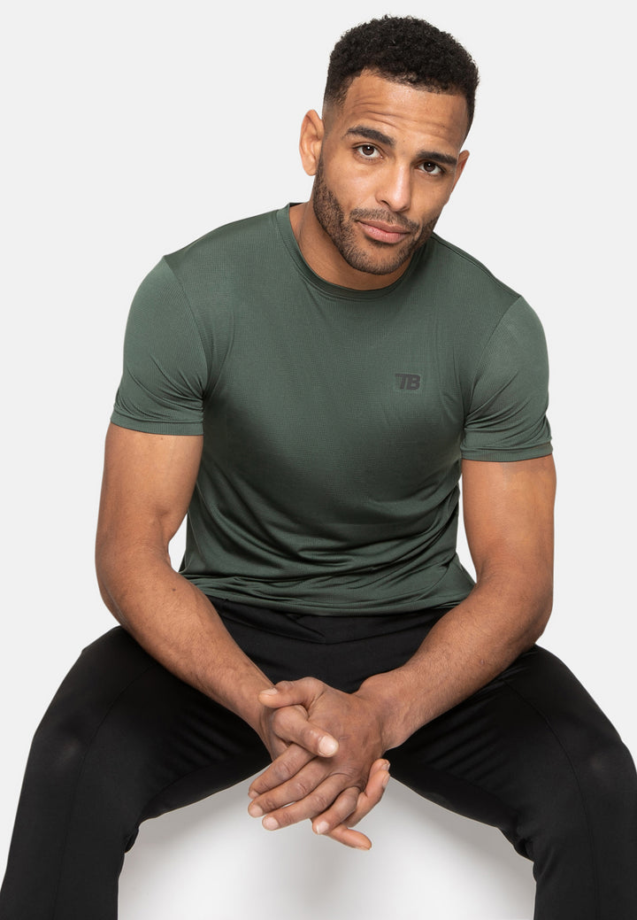 Owens Khaki Plain Fitness Gym T-Shirt