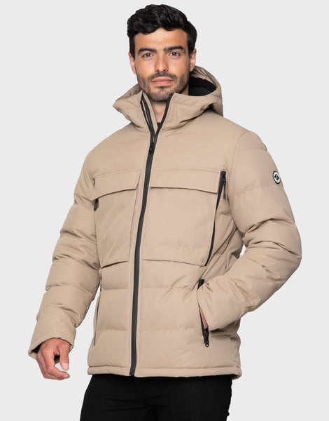 Men's Stone Hooded Utility Coat – Threadbare