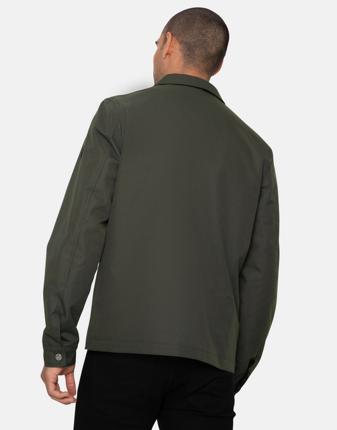 Men's Khaki Green Zip-Up Shacket – Threadbare