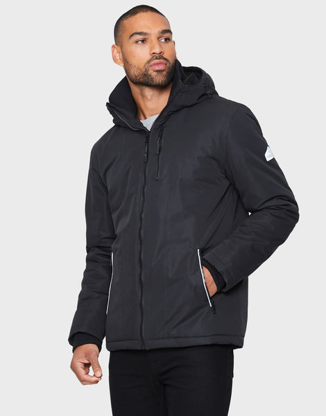 Men's Black Hooded Coat – Threadbare