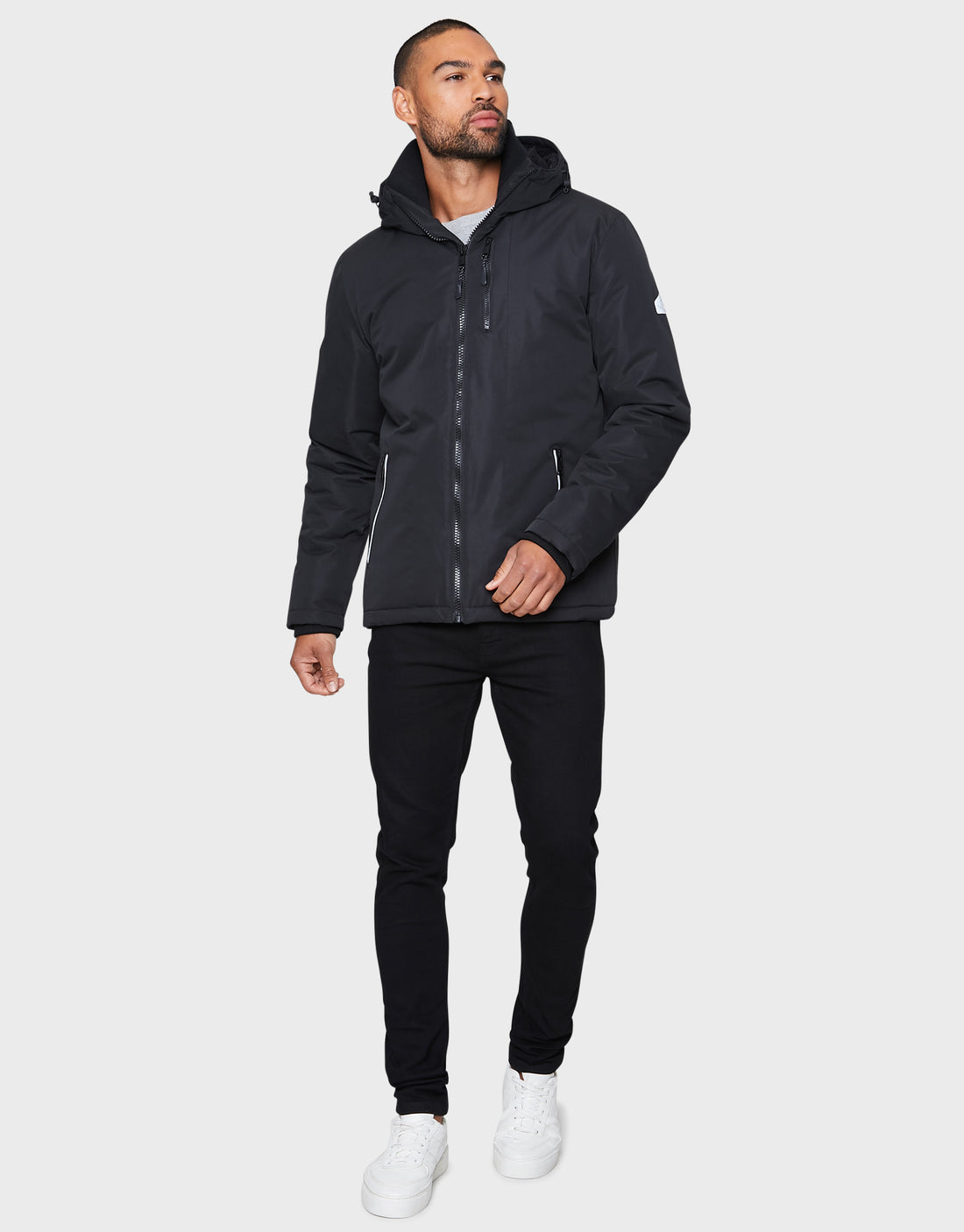Men's Black Hooded Coat – Threadbare
