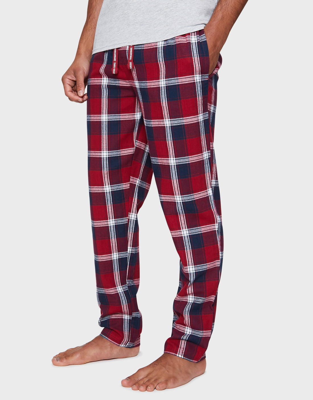 Men's Red & Blue Check Loungewear Pyjama Flannel Trousers (2 Pack ...