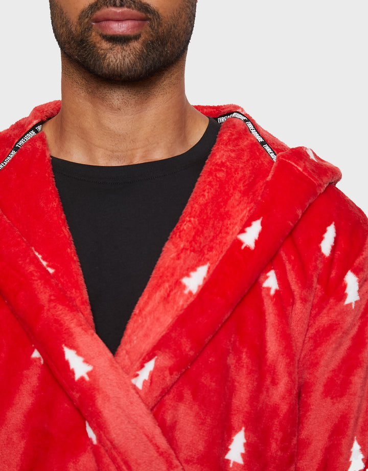 Red Soft Touch Christmas Dressing Gown