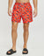 Red Killer Whale Print Swim Shorts