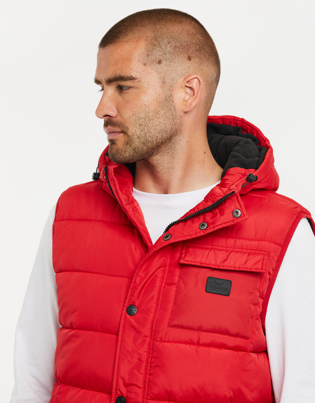 Red Hooded Padded Gilet