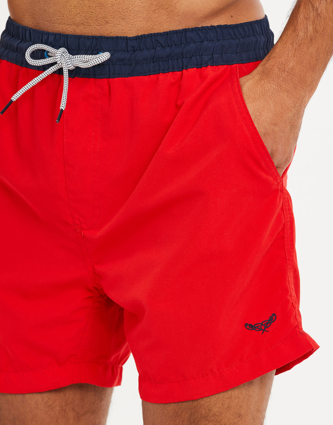 Red Contrast Swim Shorts