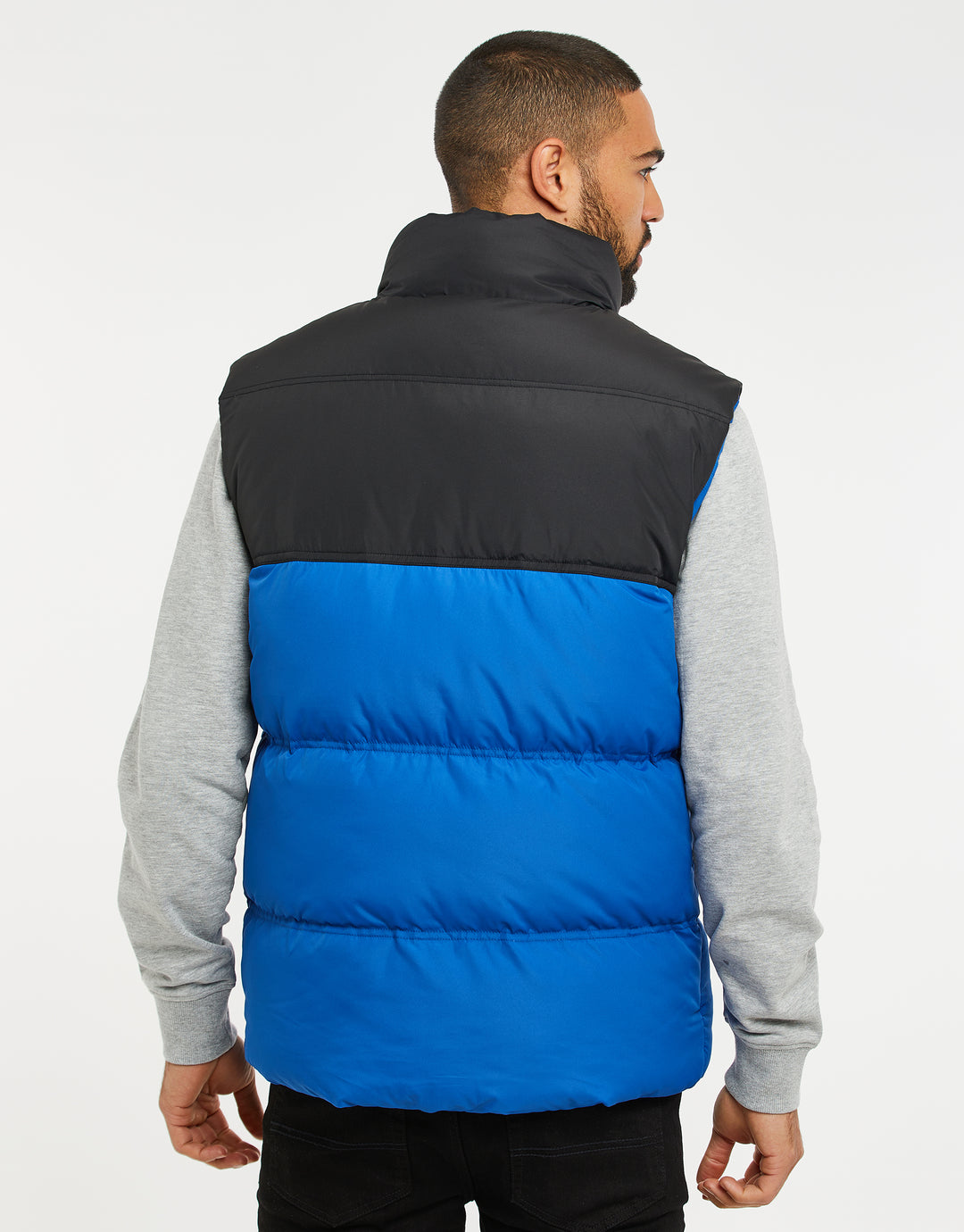 Royal Blue Contrast Panel Padded Gilet