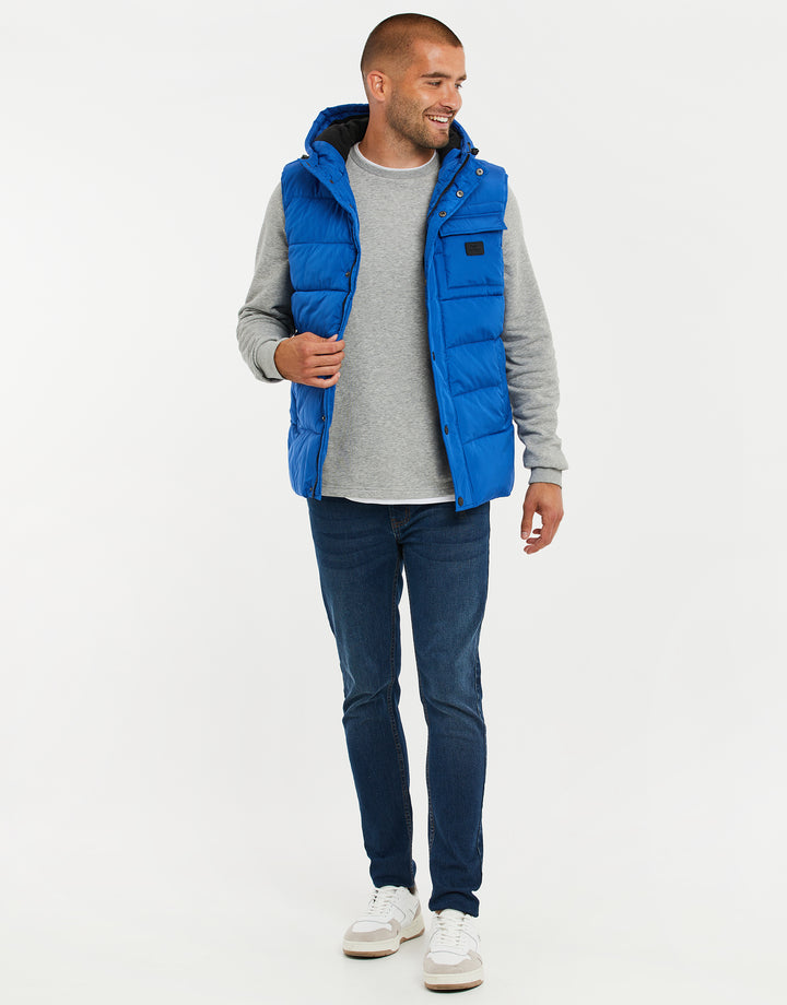 Royal Blue Hooded Padded Gilet