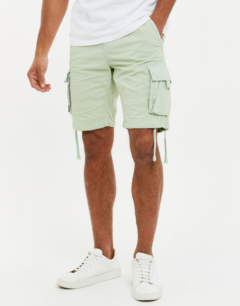 Men's Sage Green Cotton Cargo Shorts – Threadbare