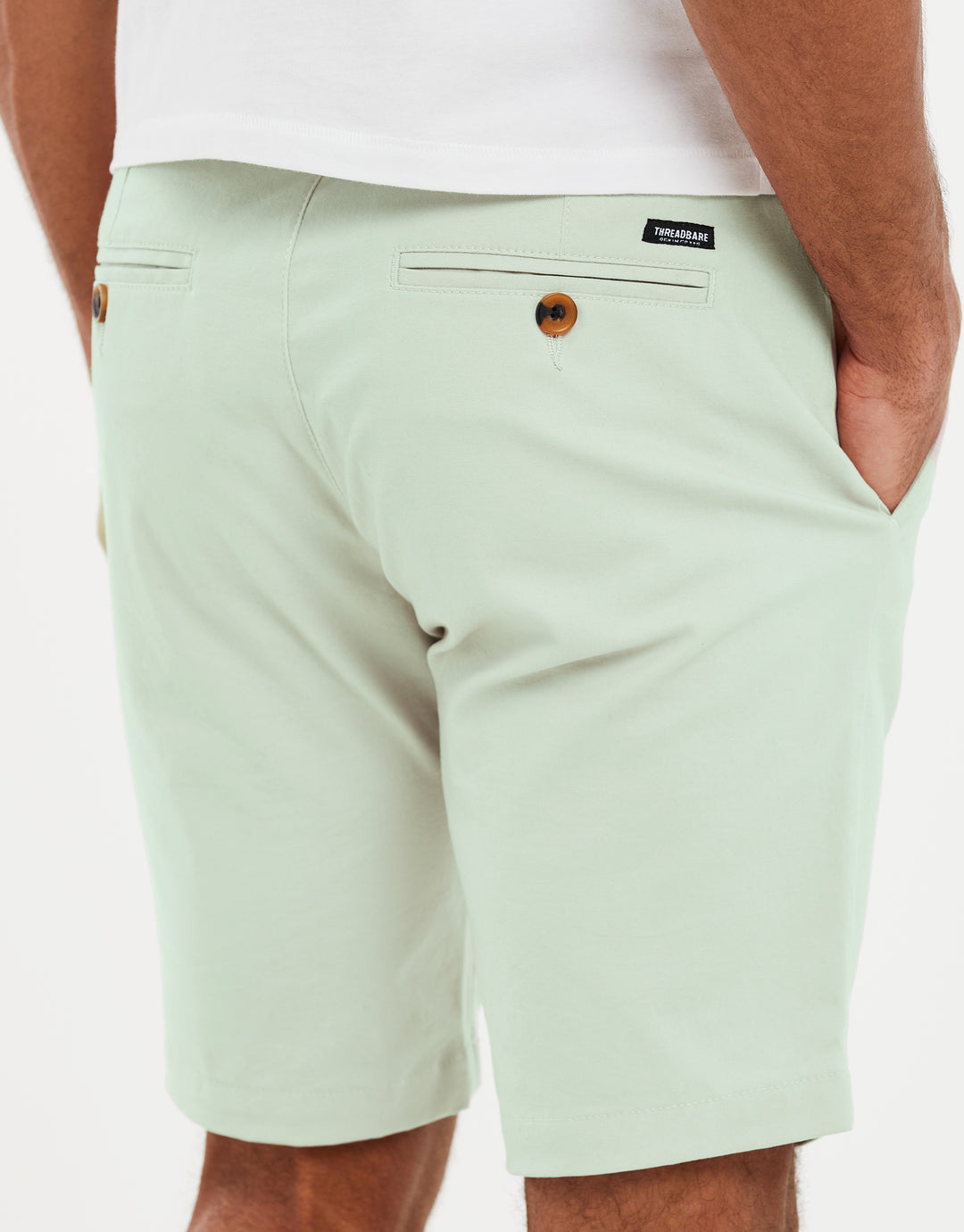 Sage Green Slim Fit Chino Shorts