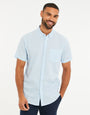 Sky Blue Short Sleeve Linen Blend Shirt