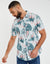 Sky Blue Tropical Print Short Sleeve Shirt