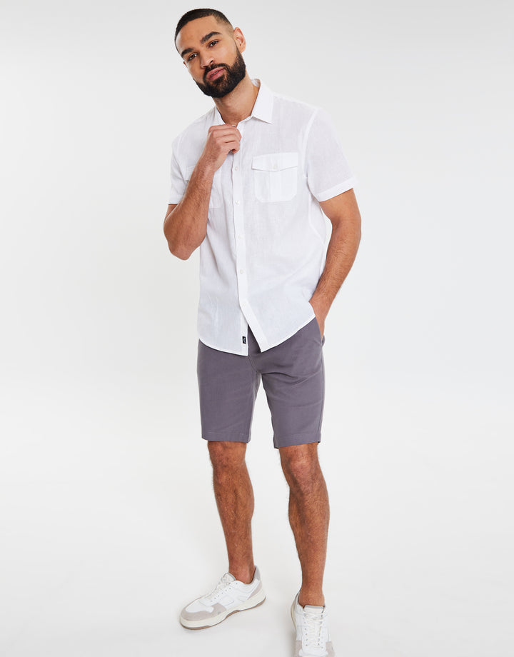 Slate Grey Slim Fit Chino Shorts