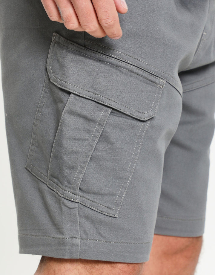 Slate Grey Stretch Cargo Shorts