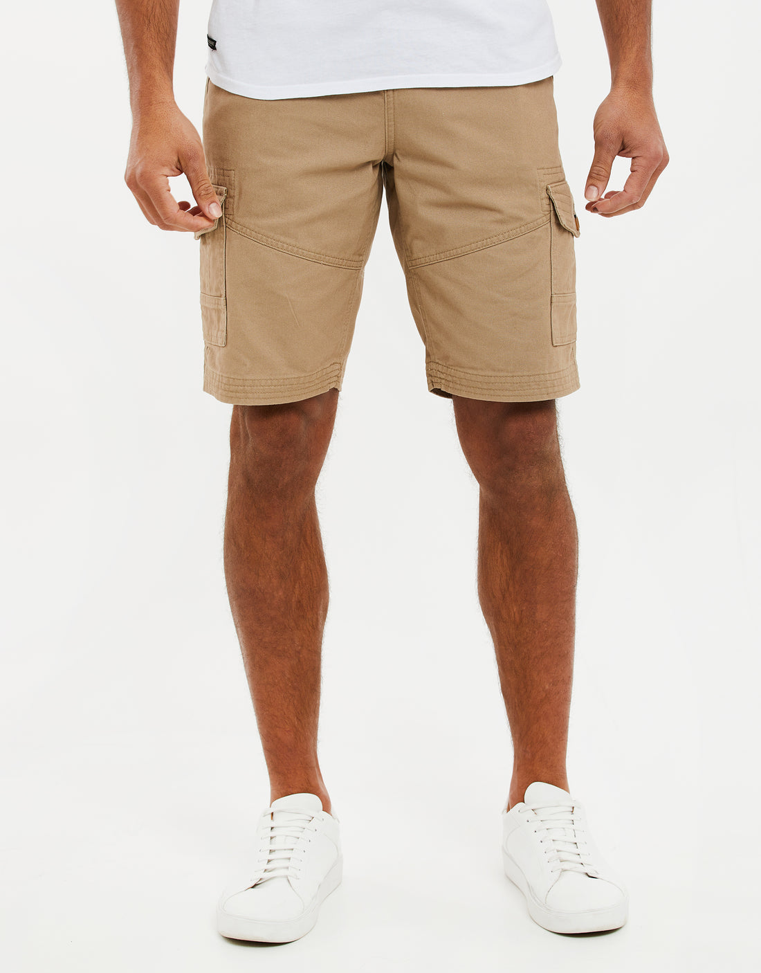 Men's Stone Cotton Twill Cargo Shorts – Threadbare