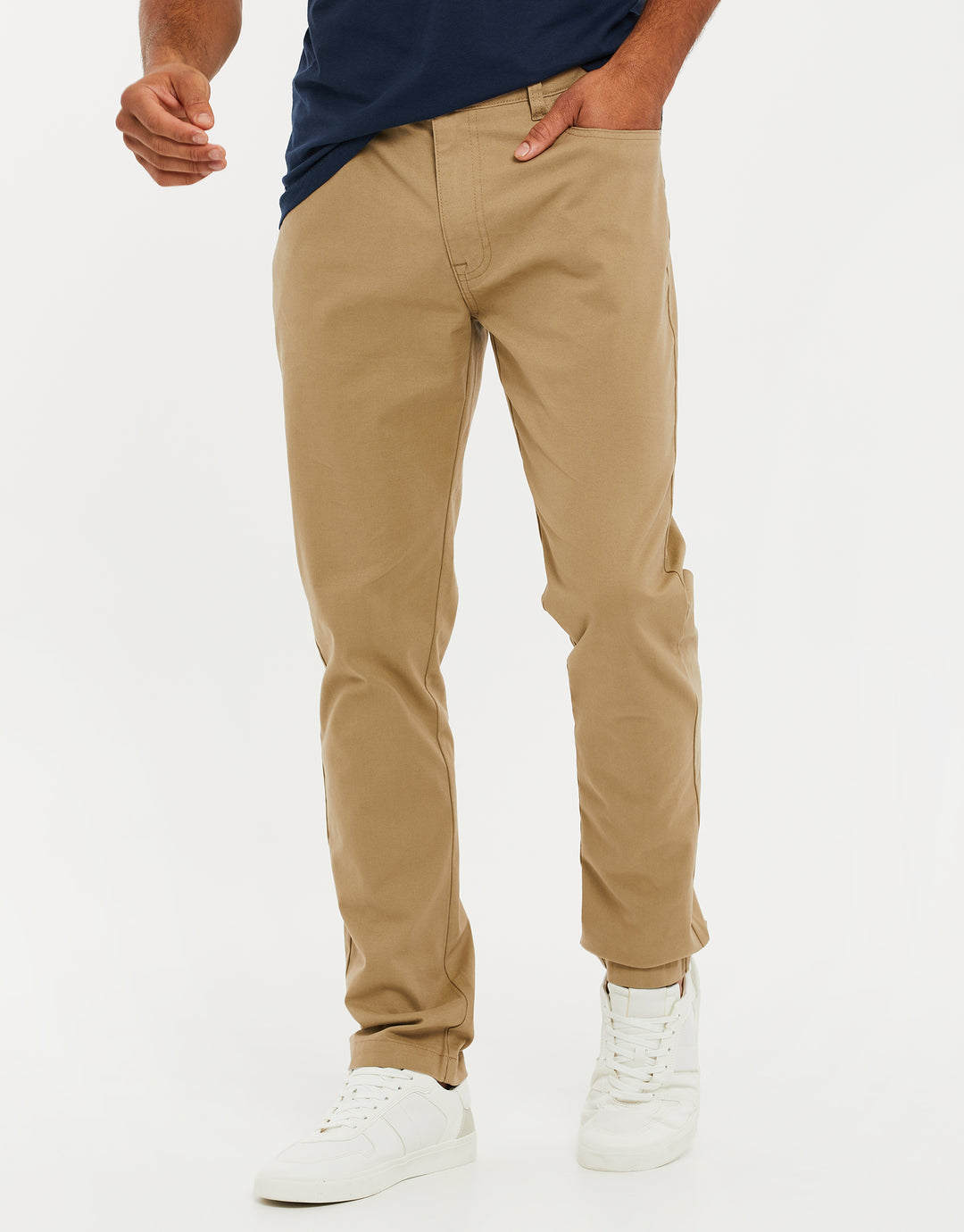 Stone Drawcord Chino Trousers