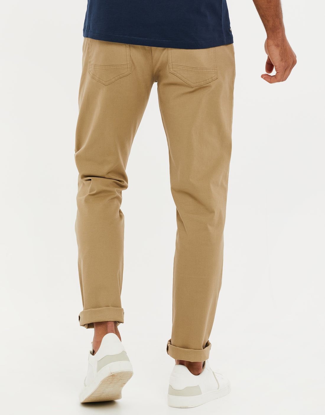 Men's Stone Drawcord Cuffed Chino Trousers – Threadbare