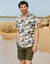 Stone Leaf Print Short Sleeve Shirt