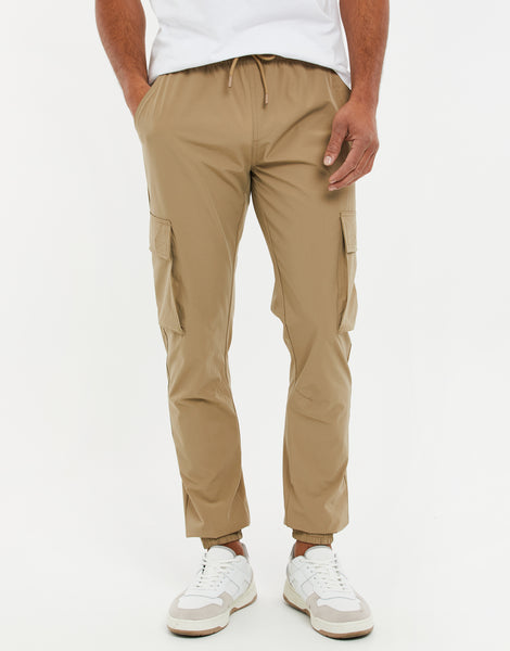 Men's Stone Lightweight Elasticated Cargo Trousers – Threadbare