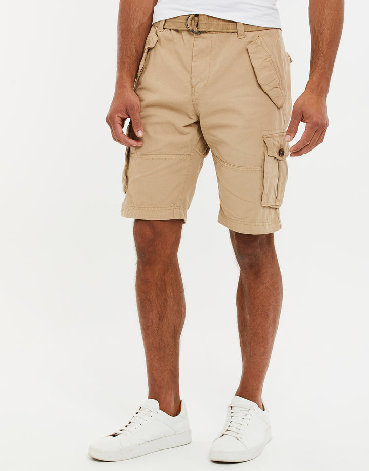 Stone Belted Cargo Shorts