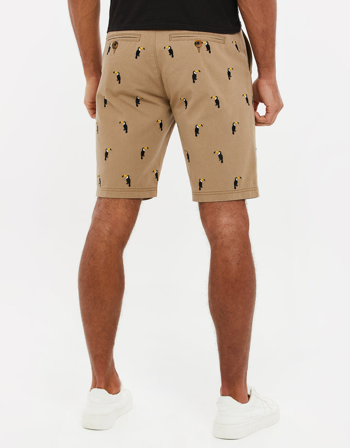 Stone Toucan Print Chino Shorts