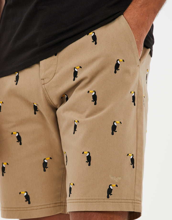 Stone Toucan Print Chino Shorts