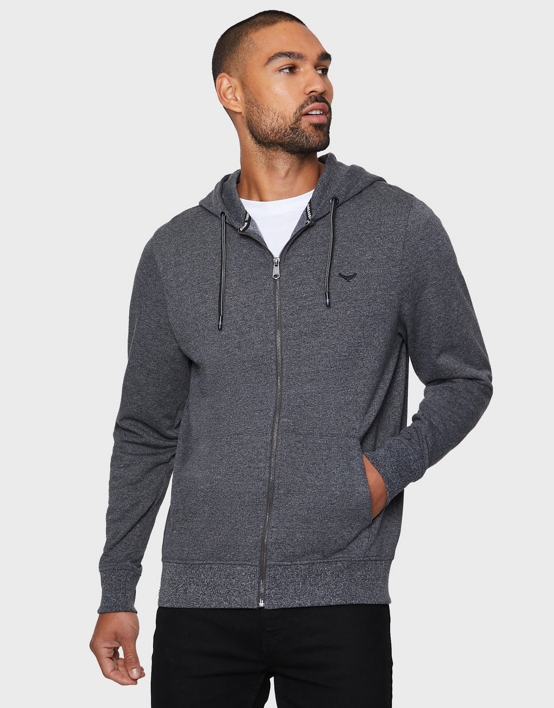 Tangerine Black Grindle Plain Hoodie