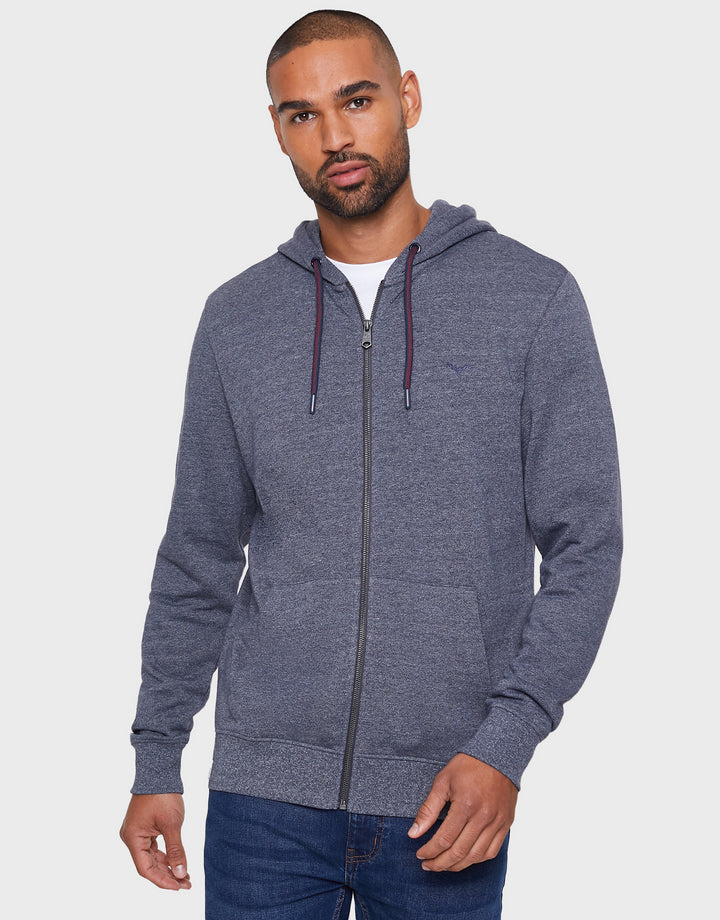 Tangerine Navy Grindle Plain Hoodie