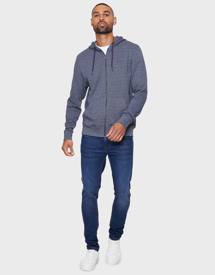 Tangerine Navy Grindle Plain Hoodie
