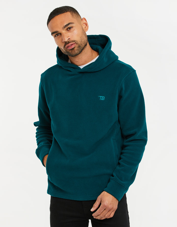 Teal Green Microfleece Overhead Hoodie