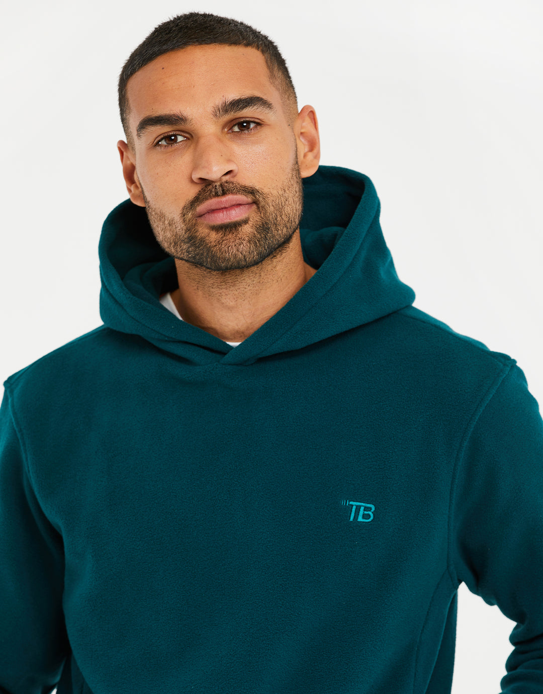 Teal Green Microfleece Overhead Hoodie