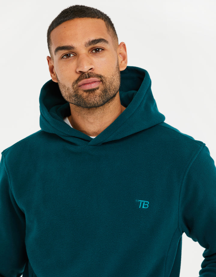 Teal Green Microfleece Overhead Hoodie