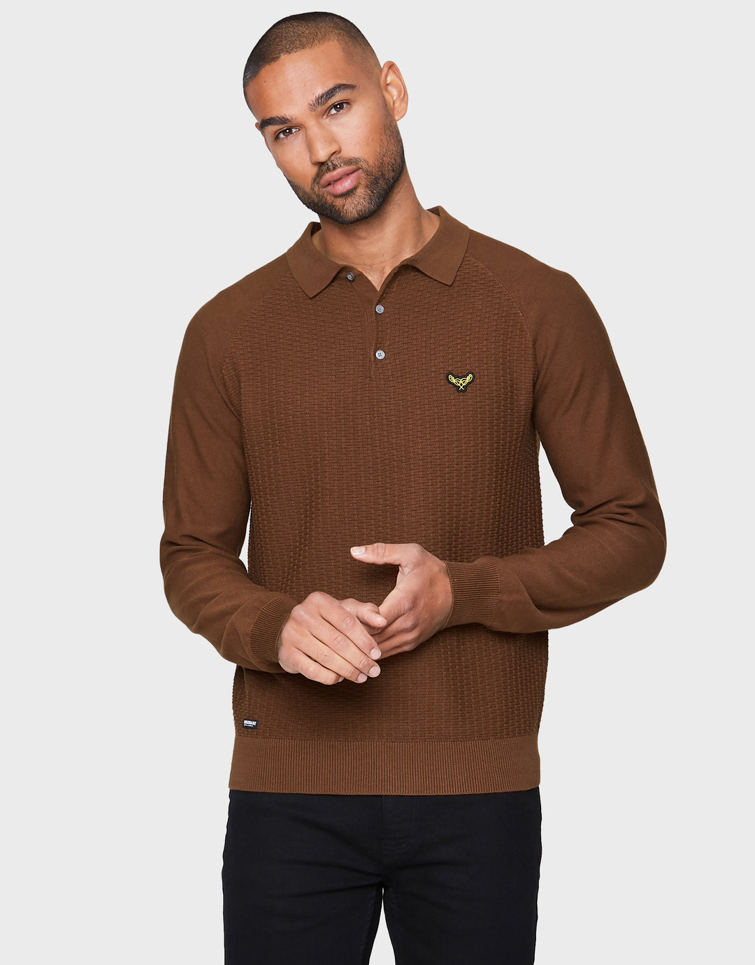 Thorton Auburn Plain Textured Polo