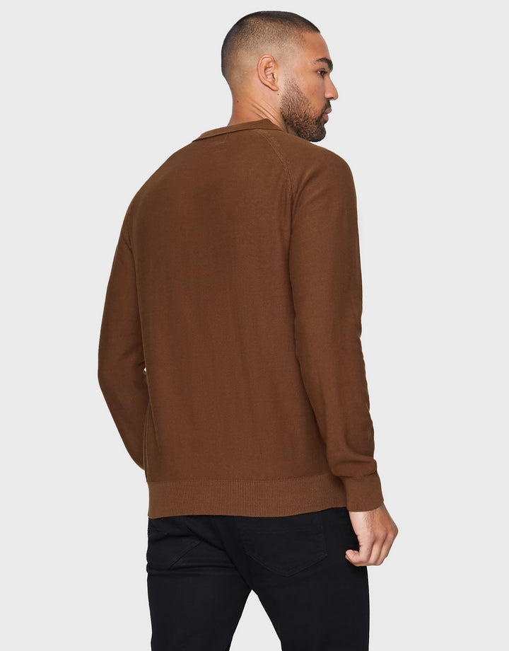 Thorton Auburn Plain Textured Polo