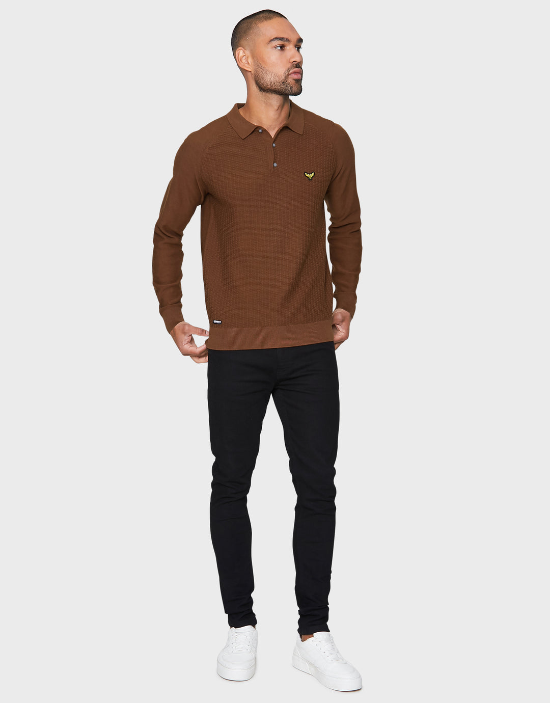 Thorton Auburn Plain Textured Polo